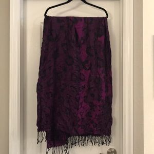 Purple cheetah print scarf